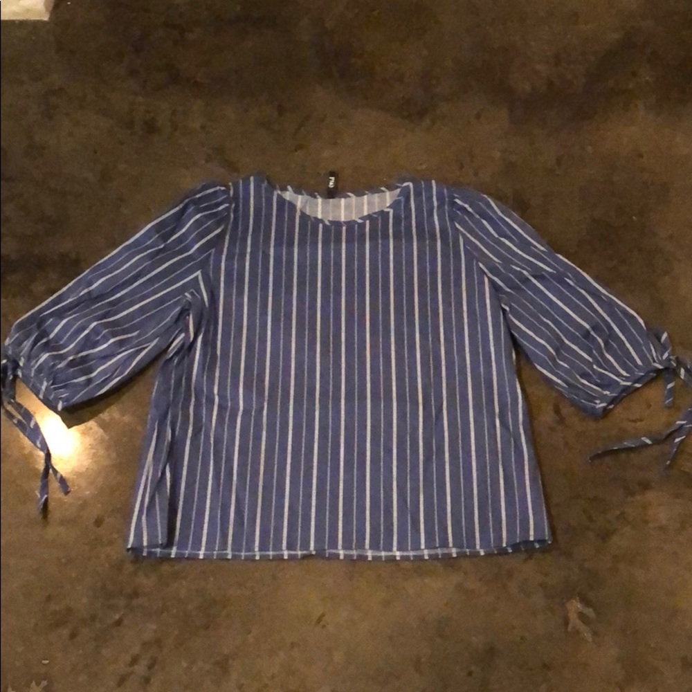 Blue and White Stripe Blouse!